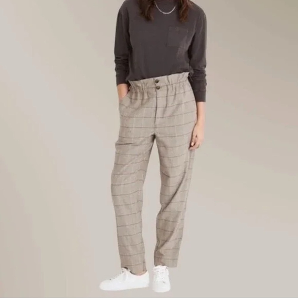 Madewell Plaid Paperbag Waste Pants